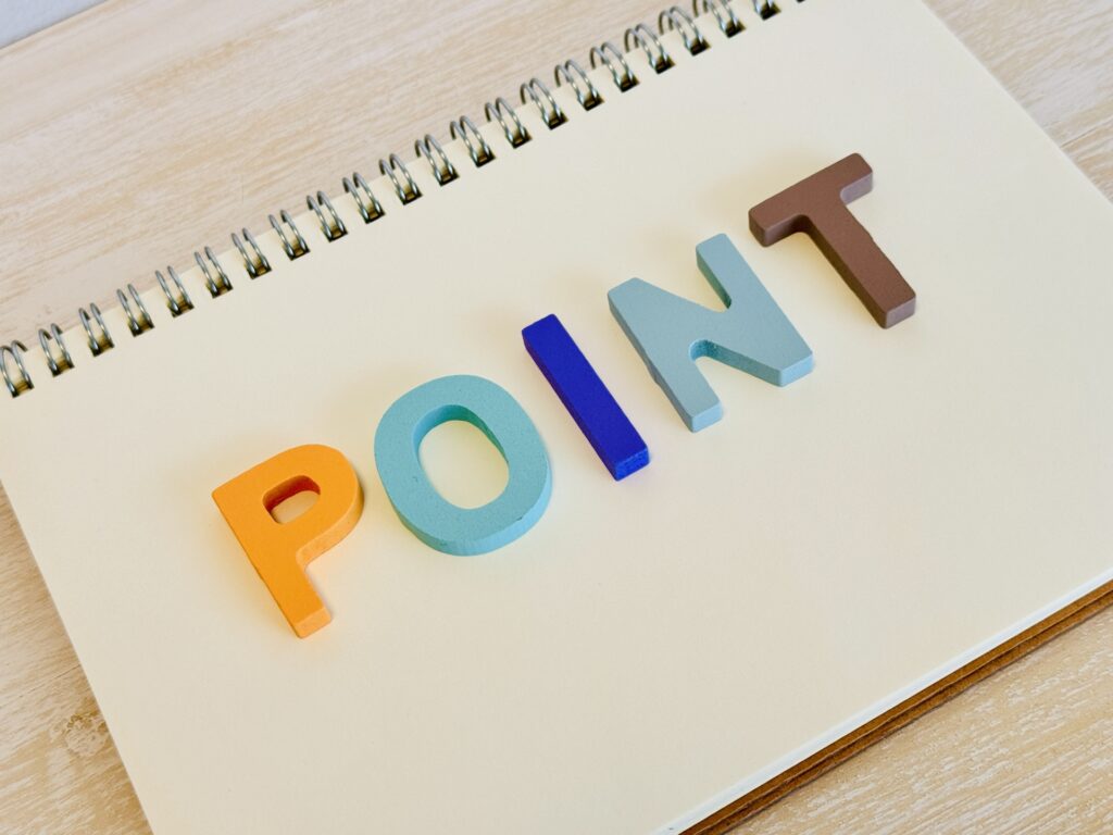 「POINT」と書かれたスケッチブック